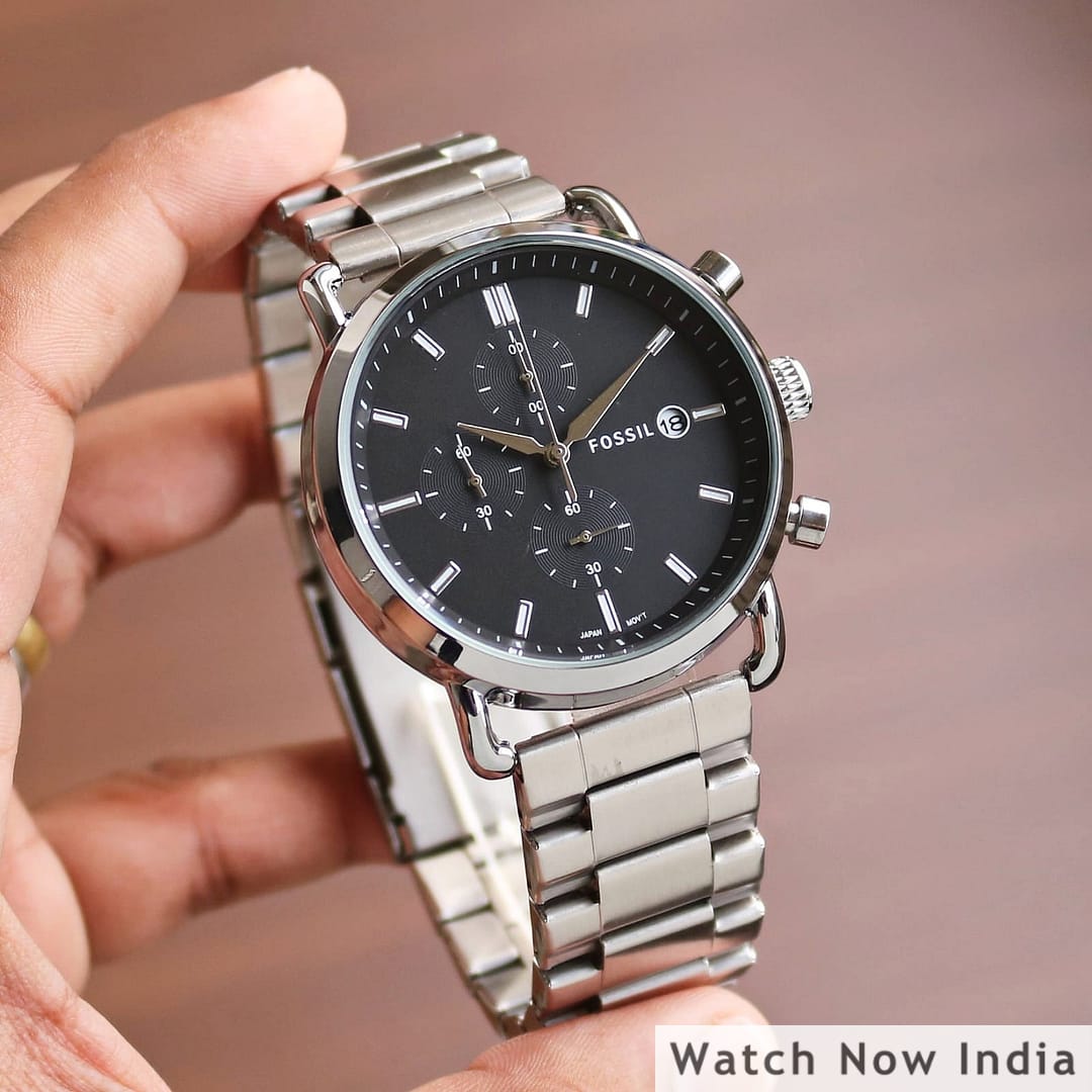 Fossil Rubber Strap black Watch First Copy Price in India | Watch Now India