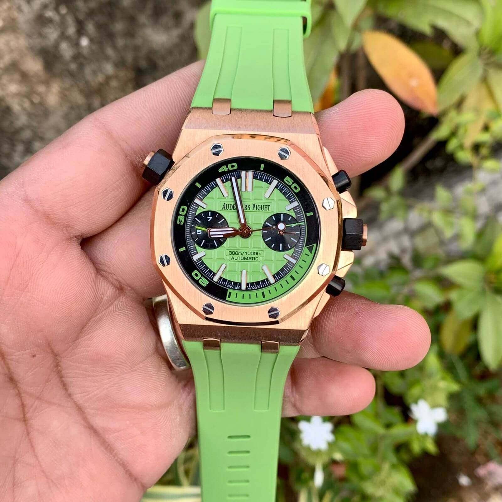 Audemars Piguet Royal Oak Green Dial Green Strap First Copy