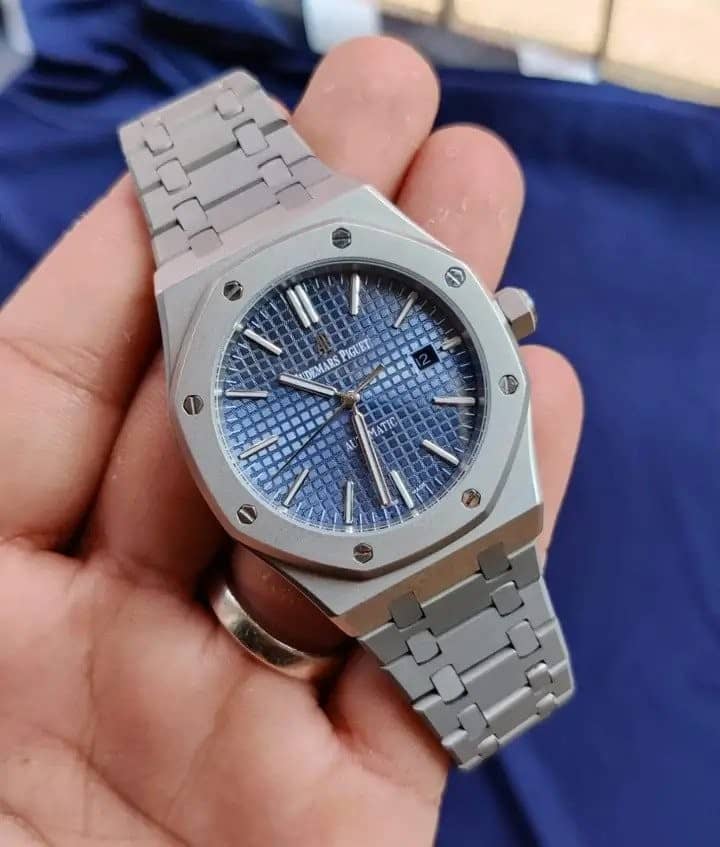 Audemars Piguet Royal Oak Silver Blue Automatic Watch First Copy