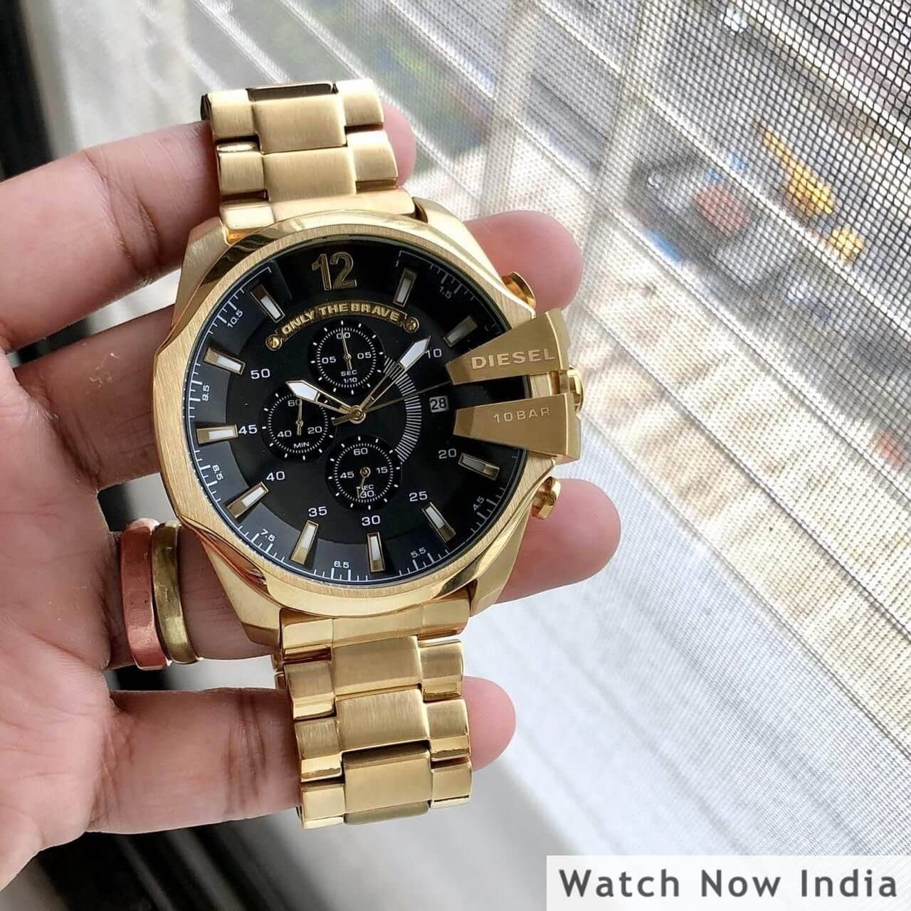 Diesel 10 Bar Golden with Back Dial First Copy Price in India