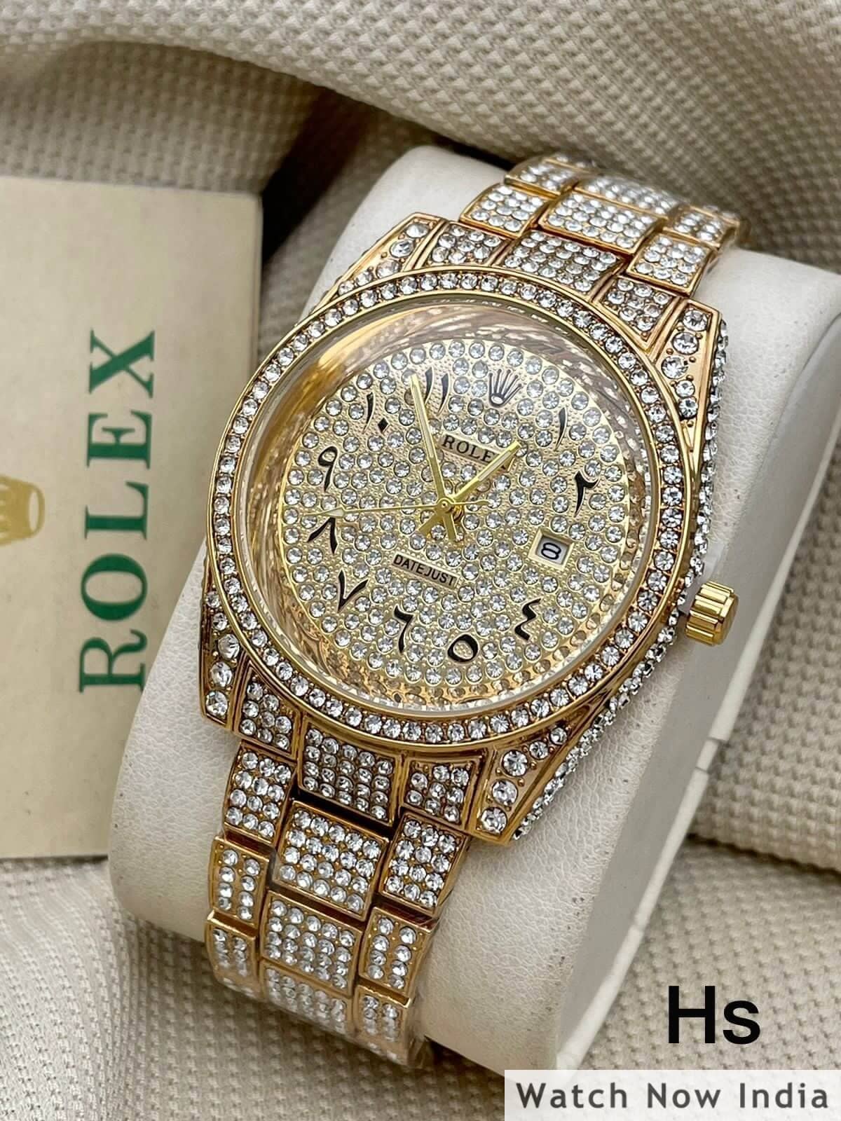 Rolex arabic full diamond watches First Copy Price in India | Watch Now ...