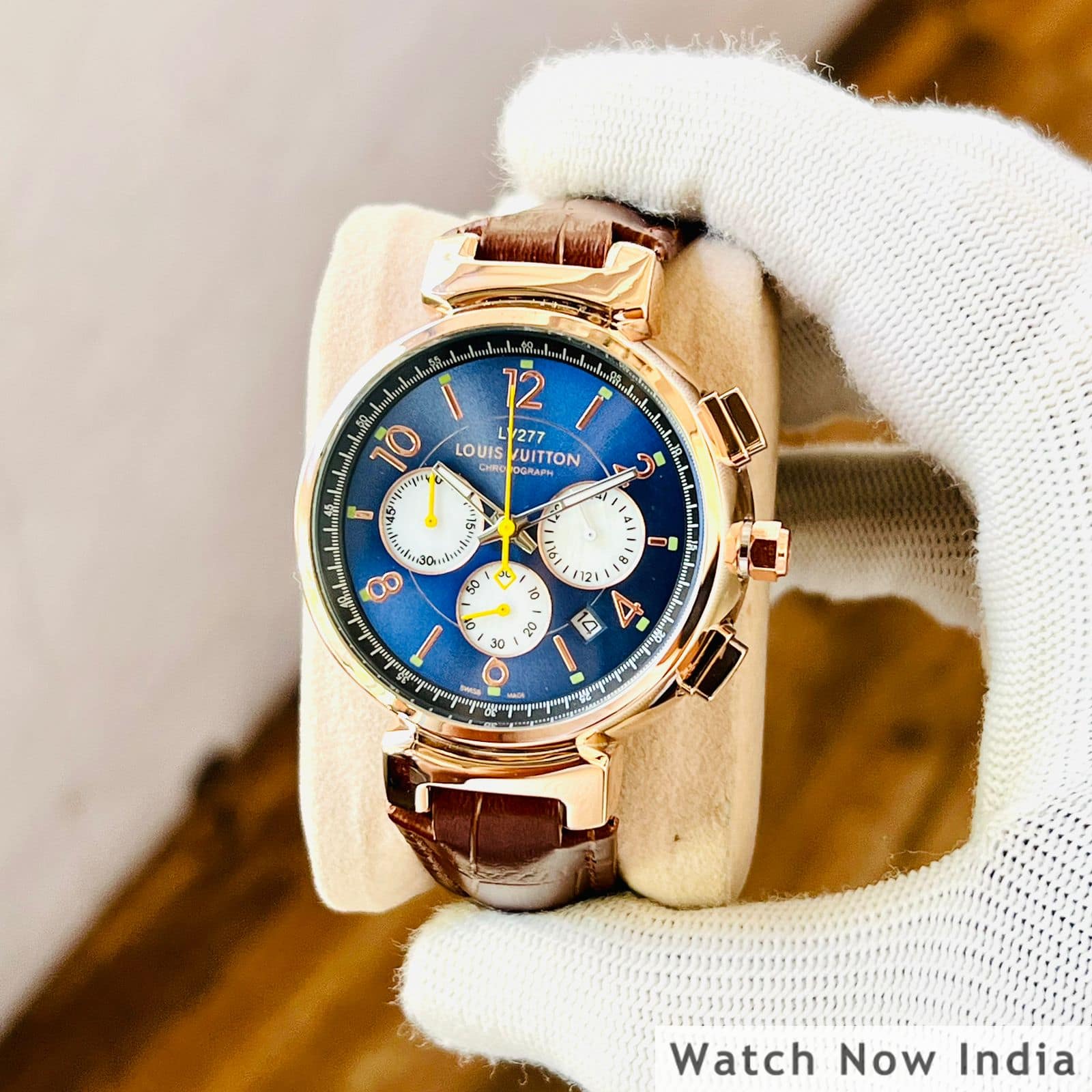 Louis vuitton blue dial with brown First Copy Price in India